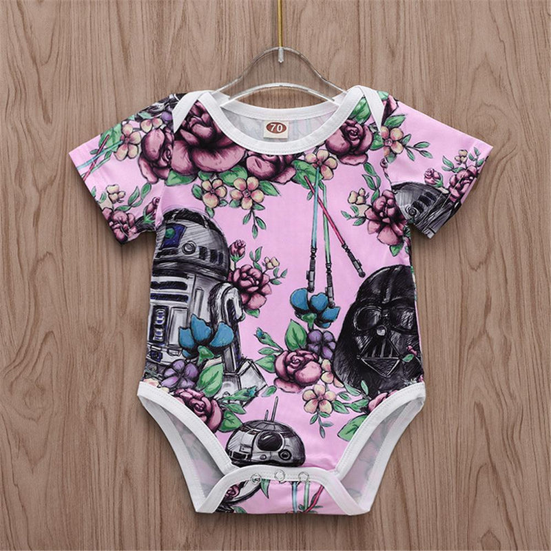 Baby Girls Floral Printed Short Sleeve Romper Wholesale Clothing Baby - PrettyKid