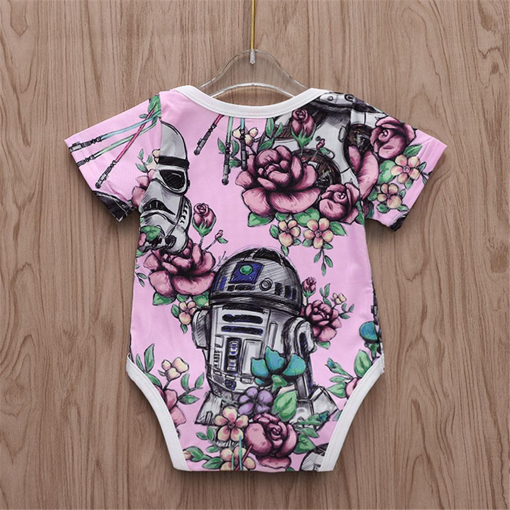 Baby Girls Floral Printed Short Sleeve Romper Wholesale Clothing Baby - PrettyKid