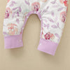 Baby Girls Floral Printed Short Sleeve Ruffled Romper Baby Wholesale - PrettyKid