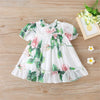 Baby Girls Floral Printed Short Sleeve Summer Dress Baby Summer Dress - PrettyKid