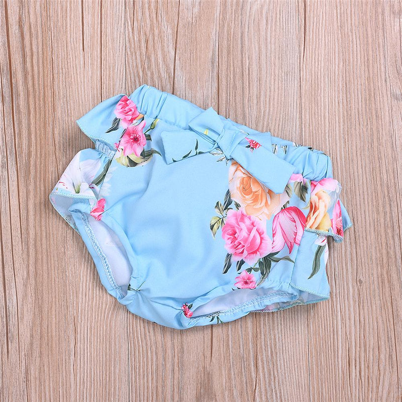 Baby Girls Floral Printed Short Sleeve Top & Shorts Wholesale Baby Clothes In Bulk - PrettyKid