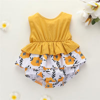 Baby Girls Floral Printed Sleeveless Romper Baby Wholesale clothes - PrettyKid