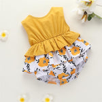 Baby Girls Floral Printed Sleeveless Romper Baby Wholesale clothes - PrettyKid