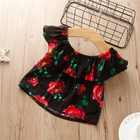 Girls Floral Printed Sleeveless Shorts & Denim Shorts Girls Clothing Wholesale - PrettyKid
