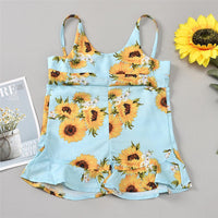 Girls Floral Printed Sleeveless Summer Jumpsuit Baby Clothes Wholesale Suppliers - PrettyKid