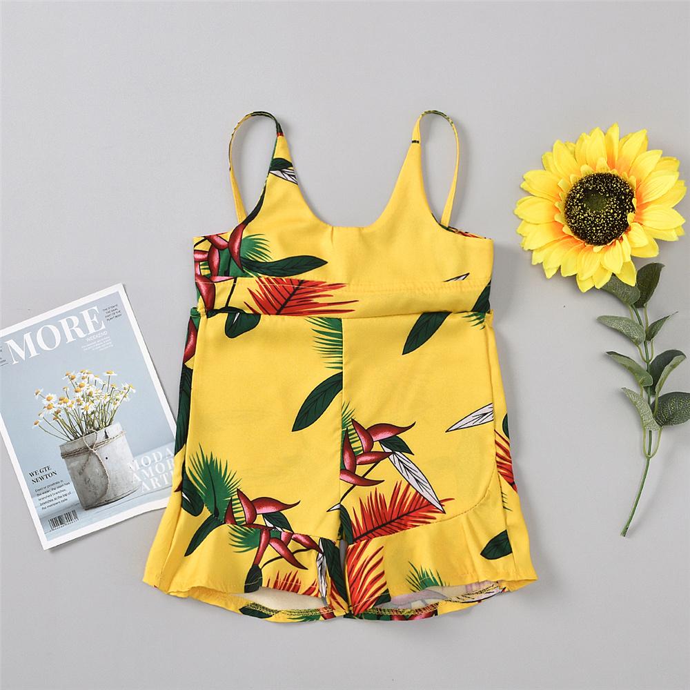 Girls Floral Printed Sleeveless Summer Jumpsuit Baby Clothes Wholesale Suppliers - PrettyKid