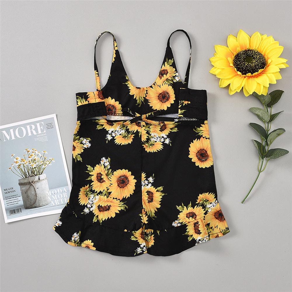 Girls Floral Printed Sleeveless Summer Jumpsuit Baby Clothes Wholesale Suppliers - PrettyKid