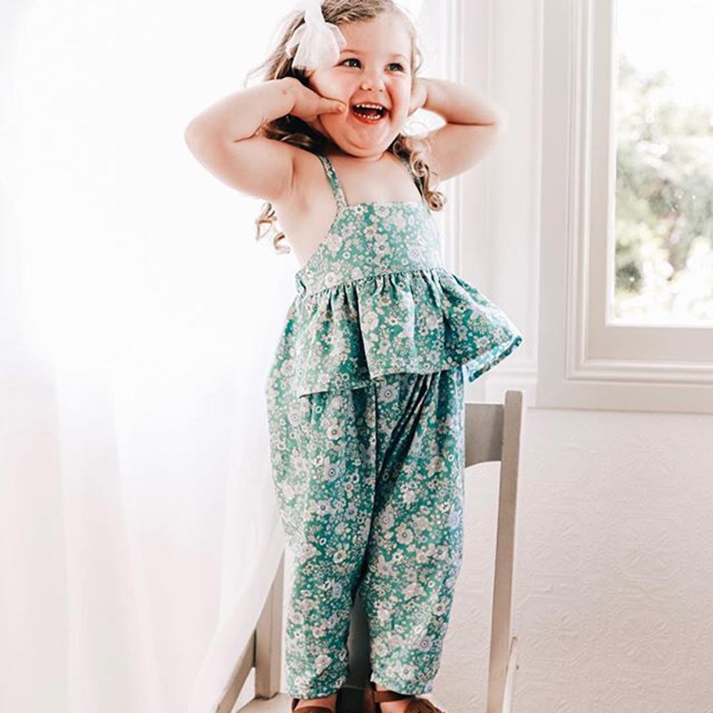Girls Floral Printed Sleeveless Top & Pants Wholesale Little Girl Boutique Clothing - PrettyKid