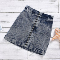 Girls Floral Printed Sling Short Sleeve Top & Solid Denim Skirt Toddler Girls Wholesale - PrettyKid