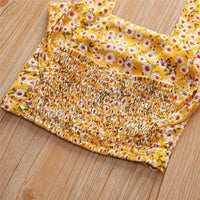 Girls Floral Printed Sling Tube Top & Denim Shorts Bulk Baby Girl clothing - PrettyKid