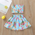 Girls Floral Printed Tube Top & Skirt Wholesale clothes For Girls - PrettyKid
