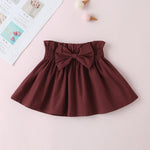 Baby Girls Floral Ruffle Collar Romper & Solid Bow Decor Skirt - PrettyKid