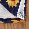 Girls Floral Sunflower Printed Long Sleeve Top & Ripped Jeans & Headband Wholesale Childrens Clothing - PrettyKid
