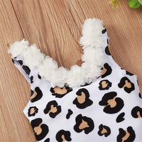 Girls Flower Leopard Printed Sleeveless Swimwear Wholesale Baby Girl Clothes - PrettyKid