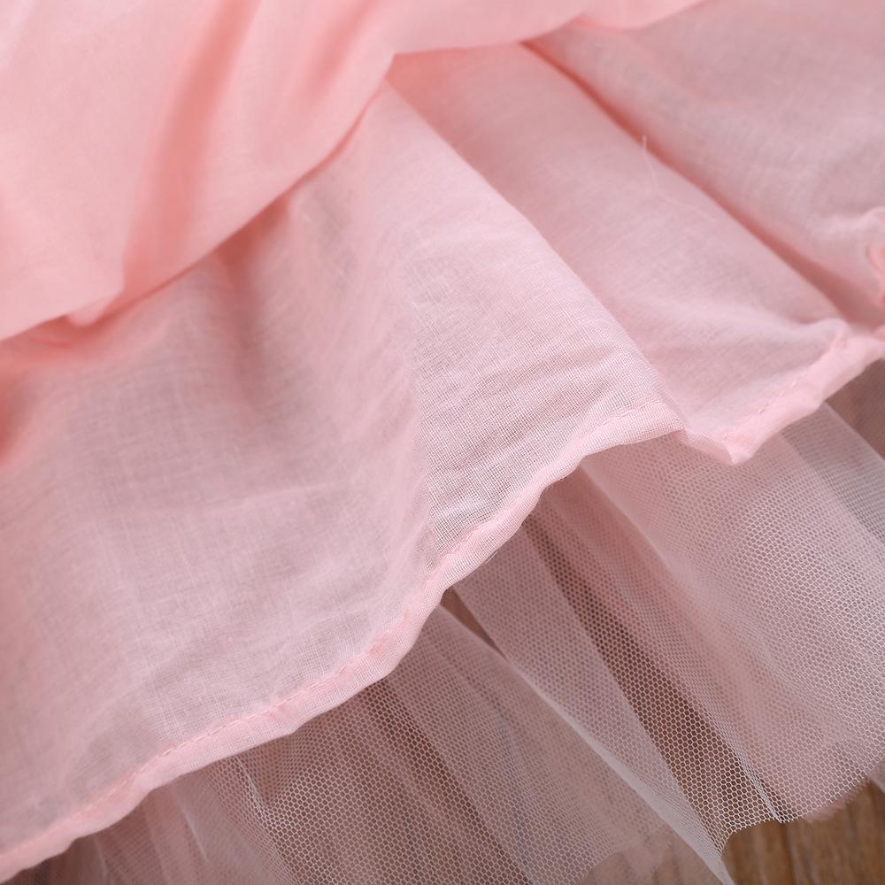 Girls Flower Letter Printed Short-sleeve Top & Tulle Skirt Girls Clothes Wholesale - PrettyKid
