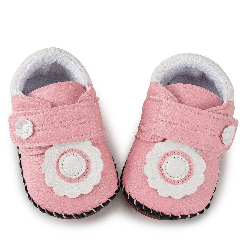 Baby Girls Flower Magic Tape Flats Shoes - PrettyKid