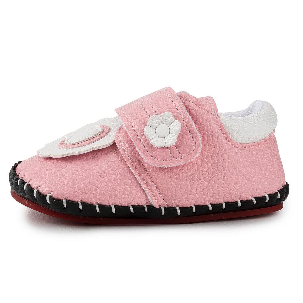 Baby Girls Flower Magic Tape Flats Shoes - PrettyKid