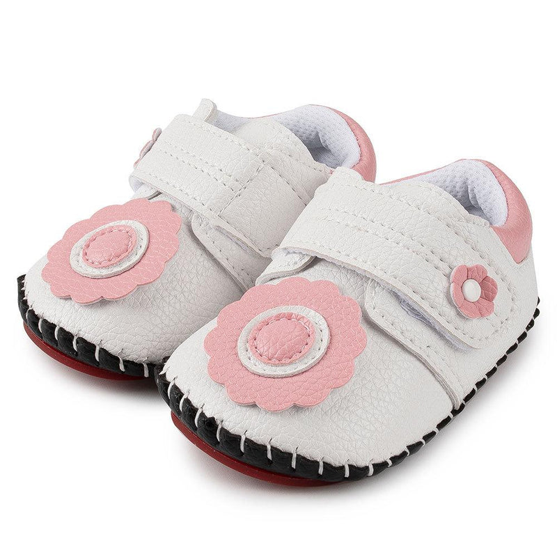 Baby Girls Flower Magic Tape Flats Shoes - PrettyKid