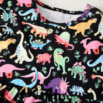 Girls Flying Sleeve Dinosaur Princess Dress Girls Clothing Wholesale - PrettyKid