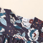 Toddler Girls Flying Sleeve Floral Printed Top & Denim Ripped Shorts kids garments wholesale - PrettyKid