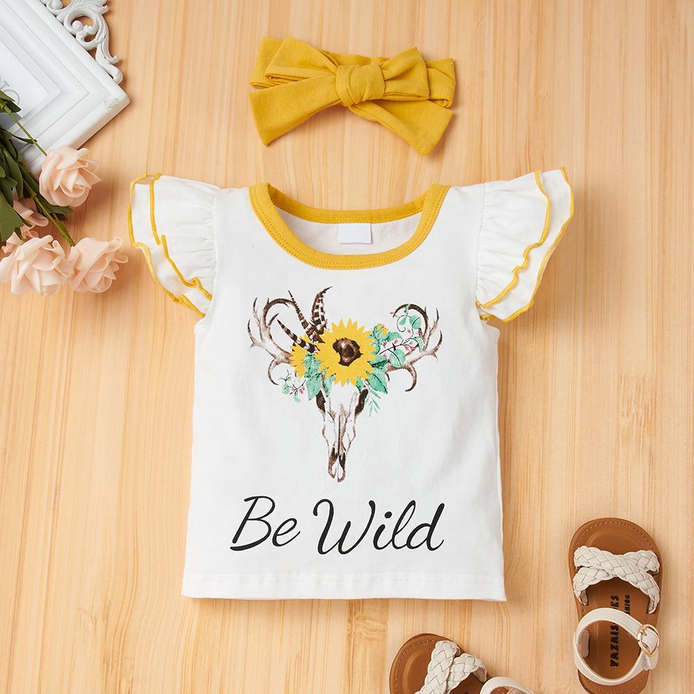 Baby Girls Black Flying Sleeve Romper & Leopard Shorts baby clothes wholesale usa - PrettyKid