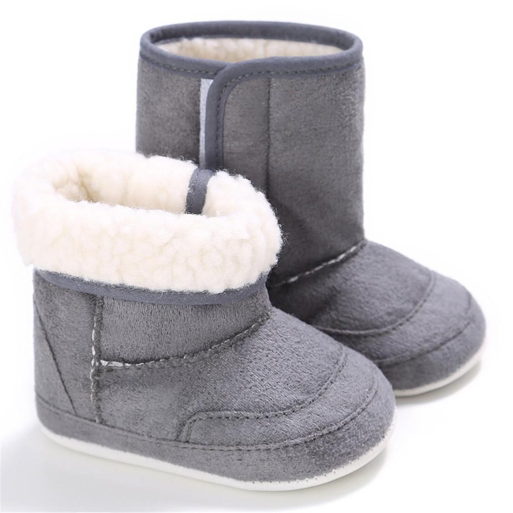 Baby Unisex Foldable Warm Magic Tape Snow Boots - PrettyKid