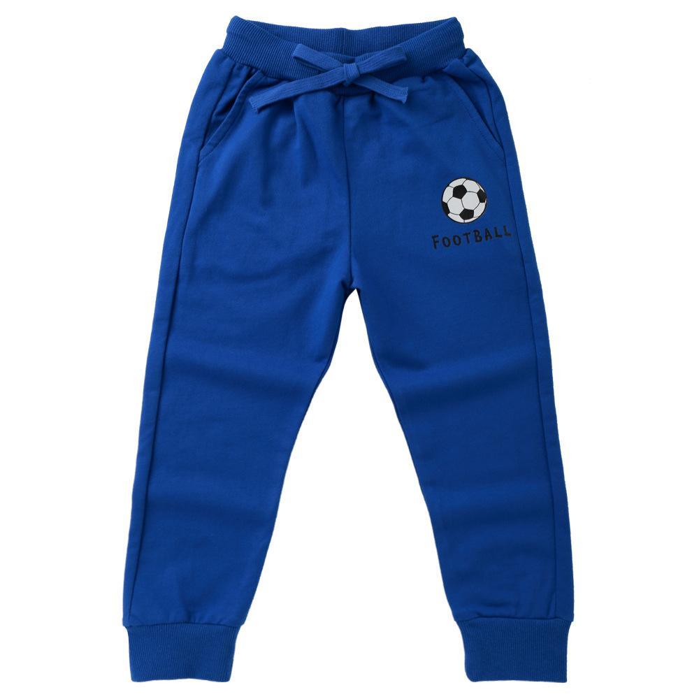 Boys Football Printed Solid Soft Trousers Wholesale - PrettyKid