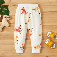 Baby Unisex Fox Animal Pinted Pants - PrettyKid