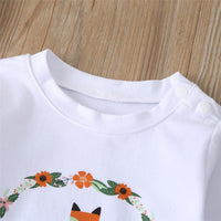 Unisex Fox Print Long-sleeved Top & Trousers - PrettyKid