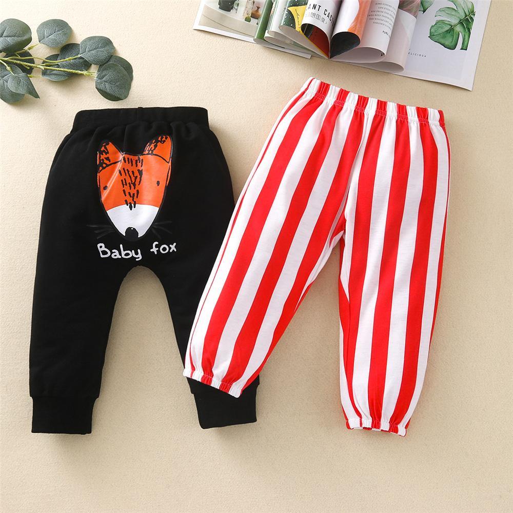 Baby Fox Striped Printed Pants urban kids clothes wholesale - PrettyKid