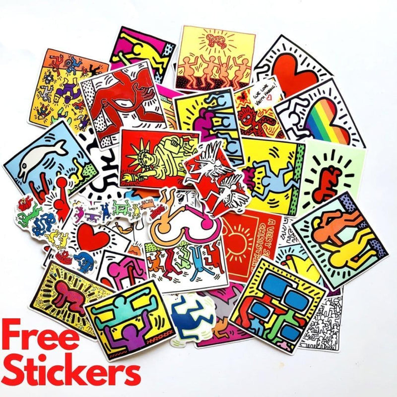[Artist Collection] Keith Haring Throw Blanket with Free Sticker - PrettyKid