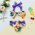 Toddler Girls Fruit Printed Beachwear Top & Shorts Toddler 2 Piece Swimsuitkids loungewear wholesale - PrettyKid