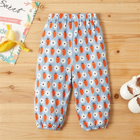 Girls Fruit Printed Elastic Waist Pants - PrettyKid