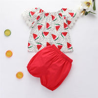 Baby Girls Fruit Printed Short Sleeve Top & Shorts Buy Baby clothing Wholesale - PrettyKid