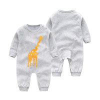 Baby Giraffe Animal Print Long-sleeve Romper - PrettyKid