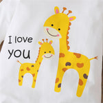 Baby Unisex Giraffe I Love You Long Sleeve Romper Baby Outfits - PrettyKid