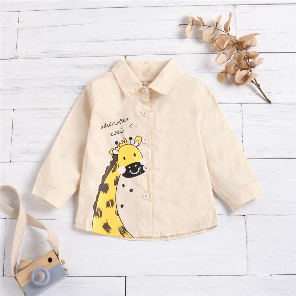 Boys Giraffe Letter Printed Long Sleeve Wholesale Kid Clothing - PrettyKid