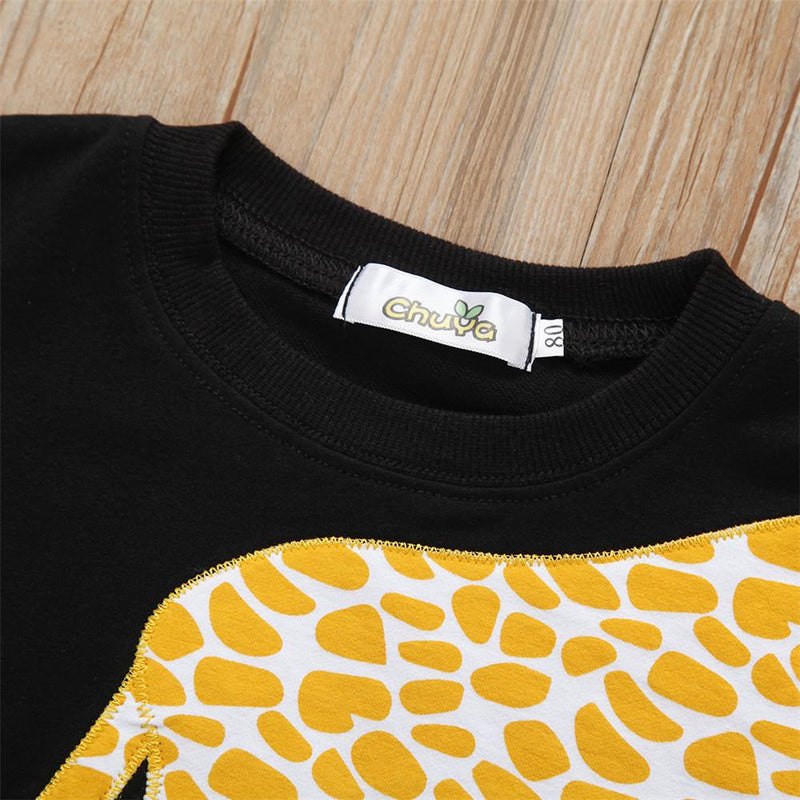 Girls Giraffe Long Sleeve Cute T-shirt - PrettyKid