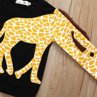 Girls Giraffe Long Sleeve Cute T-shirt - PrettyKid