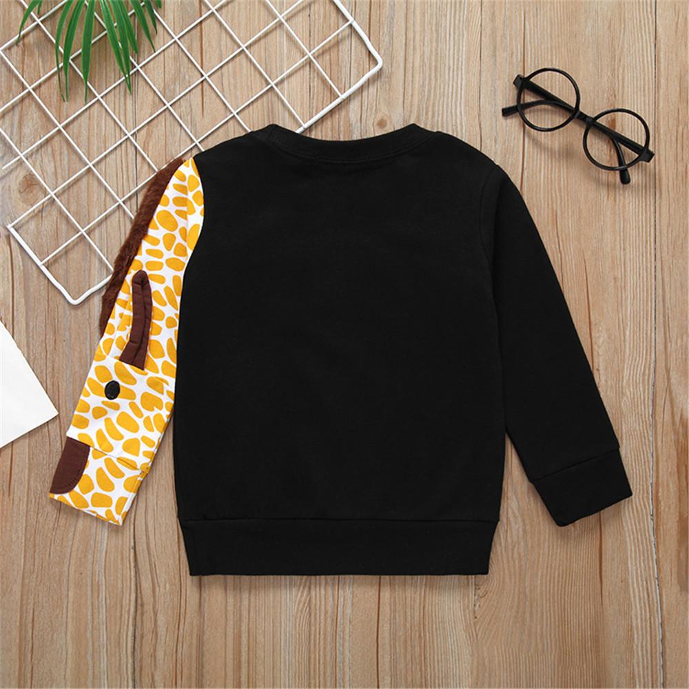 Girls Giraffe Long Sleeve Cute T-shirt - PrettyKid