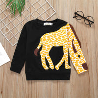 Girls Giraffe Long Sleeve Cute T-shirt - PrettyKid