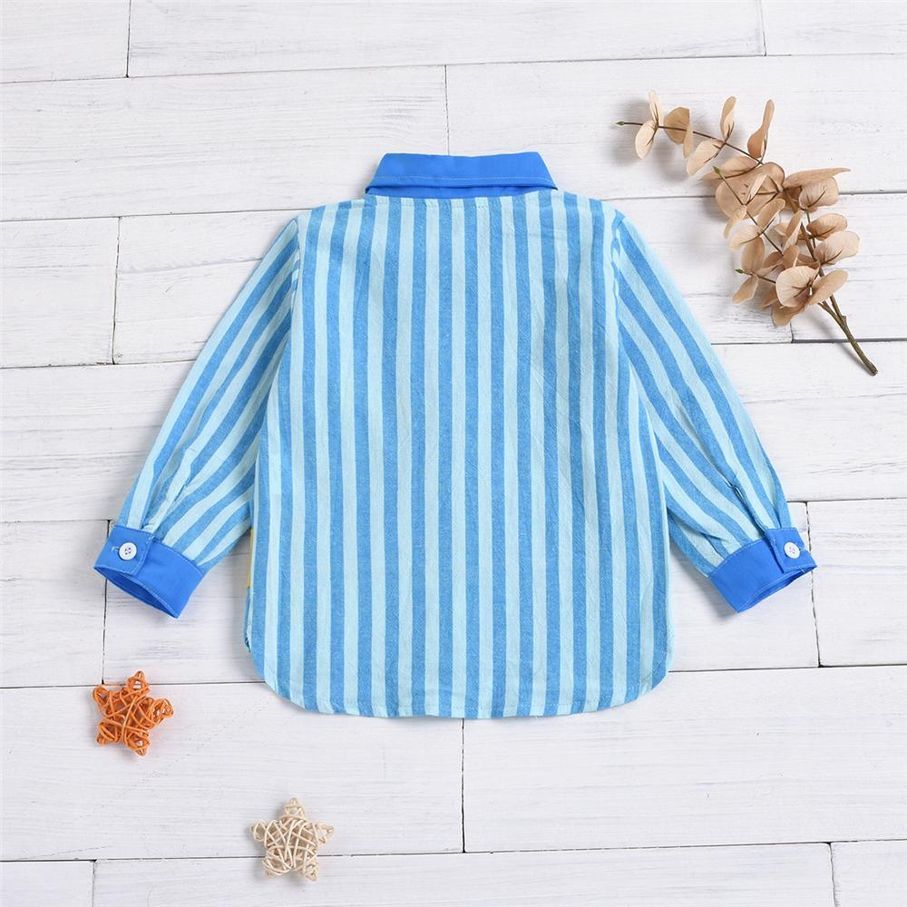 Boys Giraffe Striped Cartoon Long-Sleeve Shirt Wholesale Toddler Boy Clothes - PrettyKid