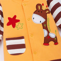 Baby Unisex Giraffe Striped Long Sleeve Romper Wholesale Baby Rompers - PrettyKid