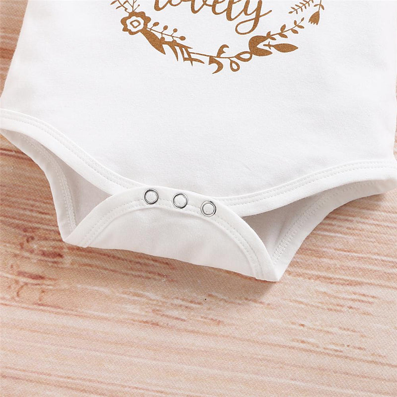 Cute Baby Girl Letter Short Sleeve Romper Baby Wholesale - PrettyKid