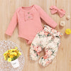 Baby Girls 3- Piece Solid Top & Floral Pants Child Apparel Wholesale - PrettyKid