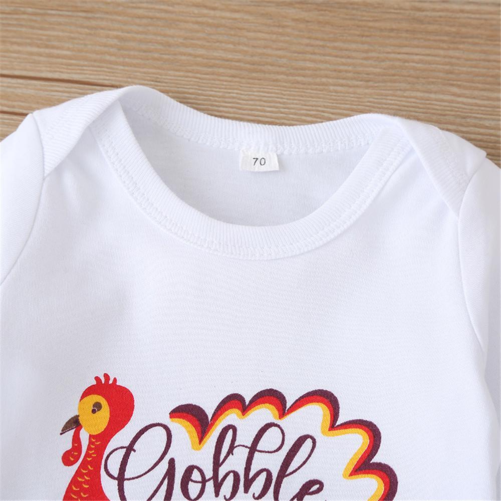 Baby Girls 4-Piece Thanksgiving Letter Printed Sets Girls Clothing Wholesalers - PrettyKid