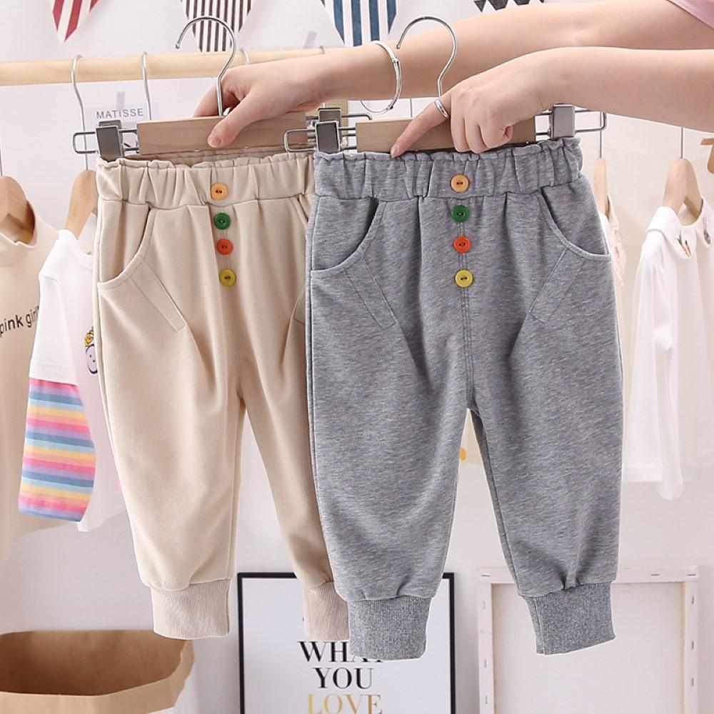 Girls Bottons Casual Pocket Pants Wholesale Clothing For Girls - PrettyKid