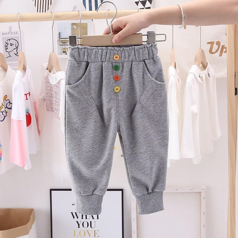 Girls Bottons Casual Pocket Pants Wholesale Clothing For Girls - PrettyKid