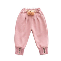 Girls Bottons Lace Tie Feet Pants Wholesale Little Girls Clothes - PrettyKid