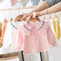 Girls Branches Lapel Long Sleeve Blouses Wholesale Girl Clothing - PrettyKid